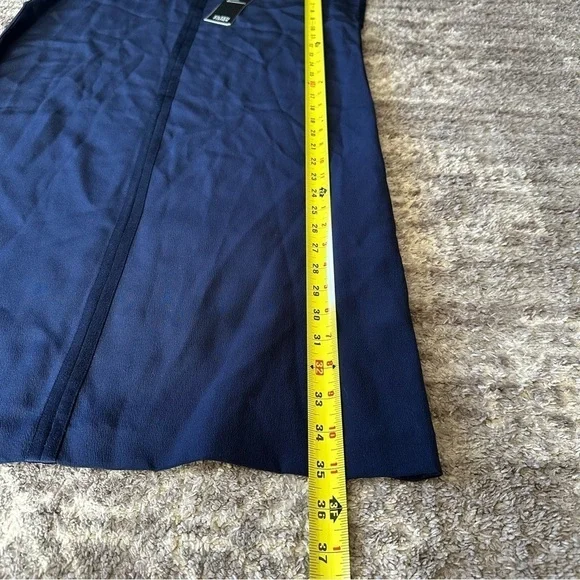 NWT Eileen Fisher 100% Silk V Neck Dress Midnight Navy - Picture 3 of 6